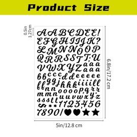 3040Pcs 20 Sheets Small Letter Number Stickers, 0.5inch Colorful Self-Adhesive Vinyl Waterproof Mailbox Number Stickers,Windows, Doors, Signs, Scrapbook (Black (Writing Style))