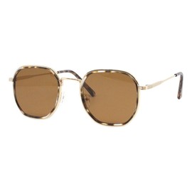 PASTL Hipster Fashion Sunglasses Unisex Square Double Frame Design UV400 Gold Tortoise