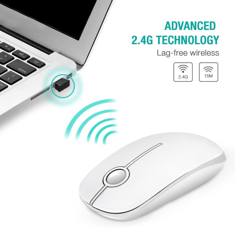 VssoPlor Wireless Mouse, 2.4G Slim Portable Computer Mice with Nano