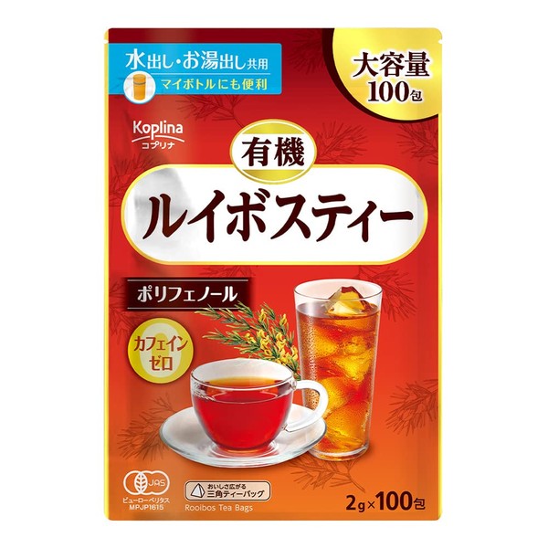 Organic Rooibos Tea 0.07 oz (2 g) x 100 Packets, 1 Piece (Tetra Shaped Tea Bag/Cold Breast/Hot Water Soup Shower/Common Soup Dish/South African Ingredients/Large