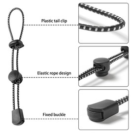Pack of 20 Backpack Hiking Pole Holders, Hiking Pole Attachment Buckle, Adjustable Hiking Stick Elastic Cord for Camping, Hiking, Mountaineering, Trekking