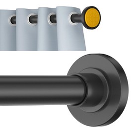 Ycinadou Black Shower Curtain Rod Tension 30 to 80 Inch,1 Inch Diameter Adjustable Tension Curtain Rod No Drilling,Shower Rods for Bathroom,No Rust