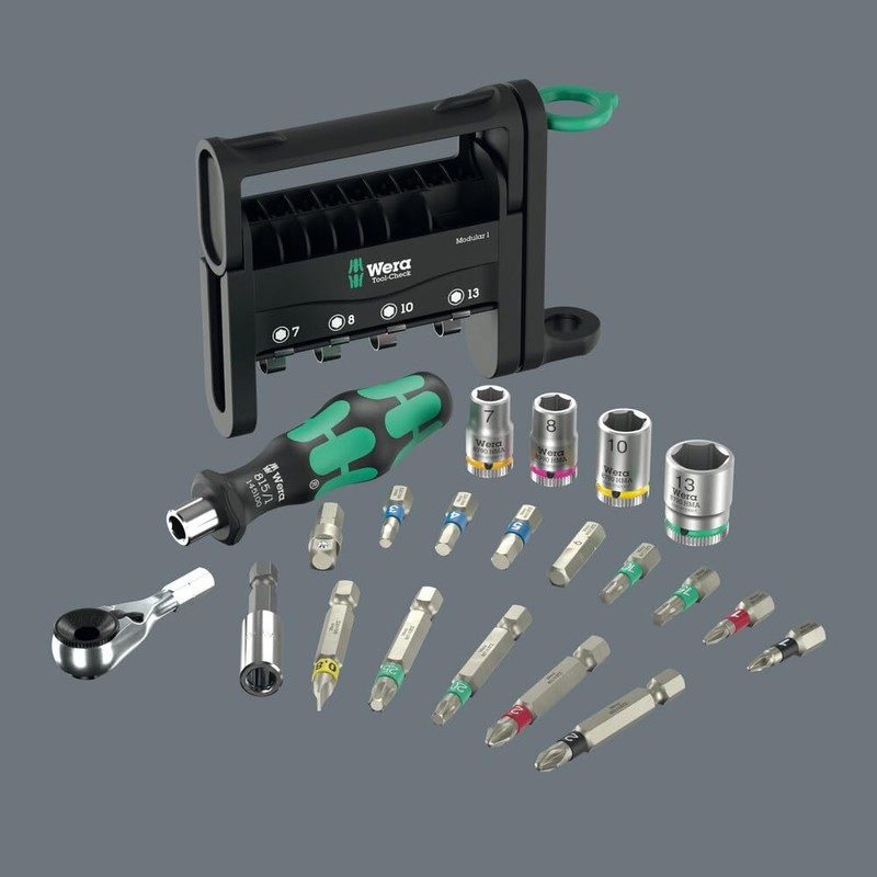 WERA Wera 21-Piece 1/4" Ratchet Bit Set Tool-Check Modular with