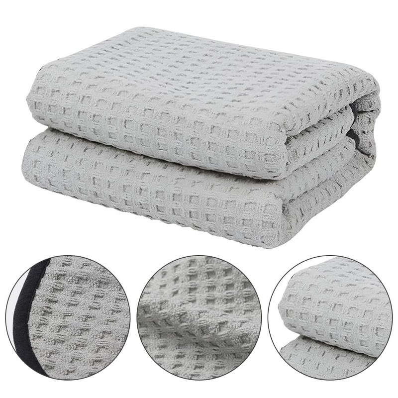 MOTRAIN 5Pcs 16in Waffle-Weave Microfiber Towel, Polishing Drying Towels, Rinseless