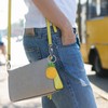 [AYOMI] Leather Yellow Pineapple Keychain Purse Bag Charm Car Cell