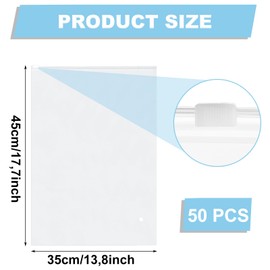 YAYODS Pack of 50 Large Zip Bags - 35 x 45 cm Freezer Bags Zip Bags Plastic Bags with Ventilation Holes - Resealable Bags Clothes Bag Shoe Bag - Transparent Waterproof Travel Bag