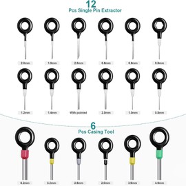 109pcs Terminal Removal Tool Kit Terminal Ejector Kit Depinning Key Tool Set Depinning Tool Electrical Connector Pin Removal Tool Kit for Auto Repair Key Removal Tools Universal with Protective Bag