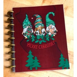 Handmade Gnomes Merry Christmas Holiday Cover Set 4 use with the Happy Planner