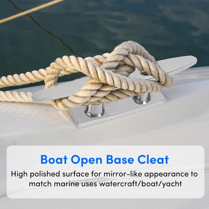 Boat Cleats 4 inch, Open Base Boat Dock Cleats, 316