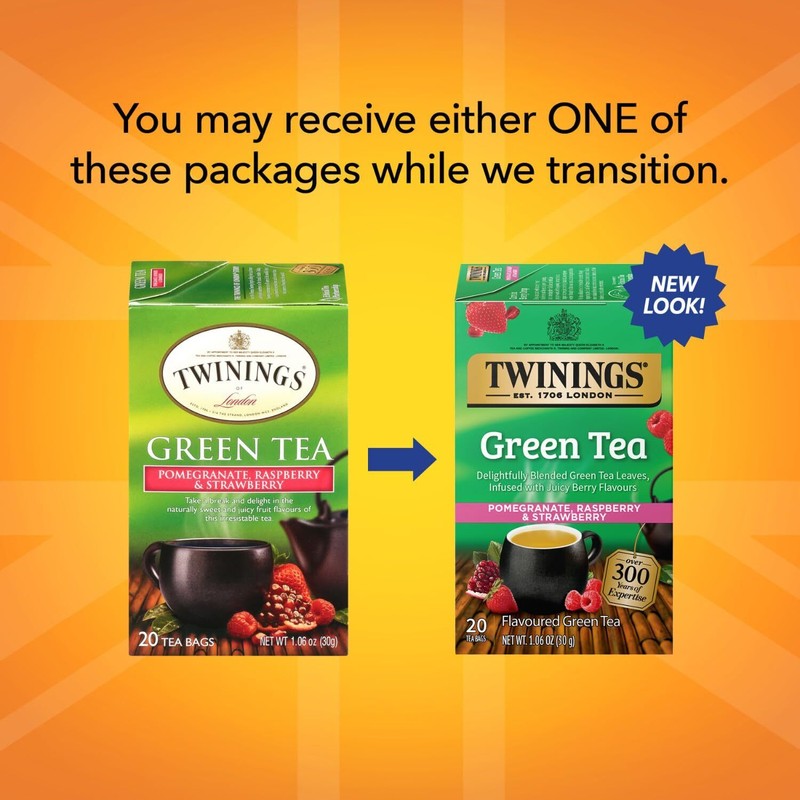 Twinings 3 Pack - Twinings Green Tea Bags with Pomegranate,