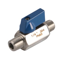 Tiardey Mini Ball Valve Stainless Steel Mini Ball Valve 1/4 Inch BSP Male To Male Stop Valve