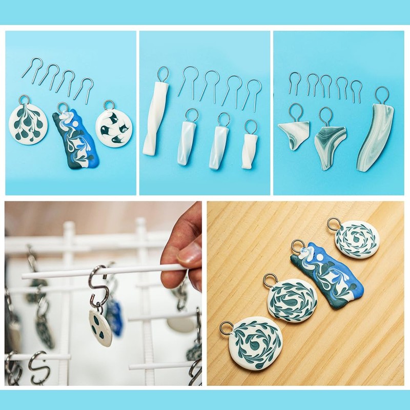 WEBEEDY 50 Pcs Hanging Hook for Kiln Wire Jump Ring
