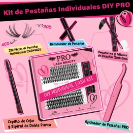 Kit De Extensiones Pestañas Pro 30d 40d 9-16mm 280pcs                                                                                                 
