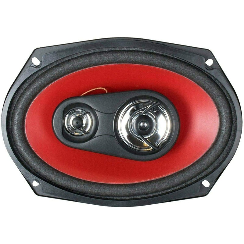 2 Audiobank 6x9 700 Watt 3-Way Red Car Audio Stereo