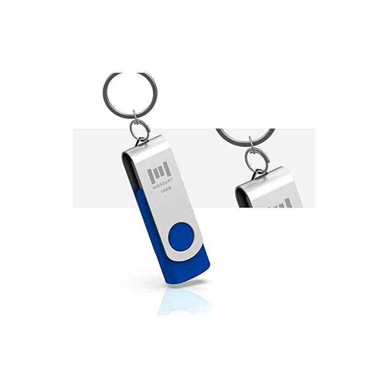 mosDART Paquete de 10 Flash Drives USB 2.0, Azul, 16GB