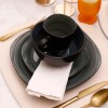 16pcs Ceramic Dinner Set Green Square Shape Dinnerware Set for