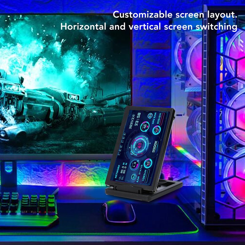 5in IPS USB Mini Screen Computer Temp Monitor PC Sensor