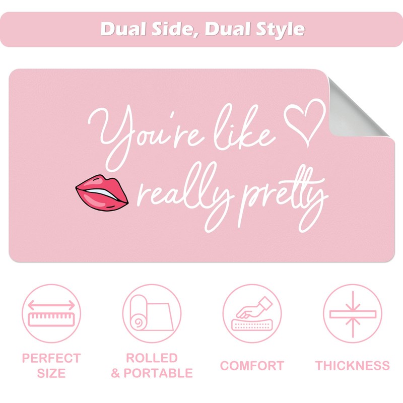 Makeup Mat for Vanity, Dual-Sided Vanity Top Protector Mat Waterproof