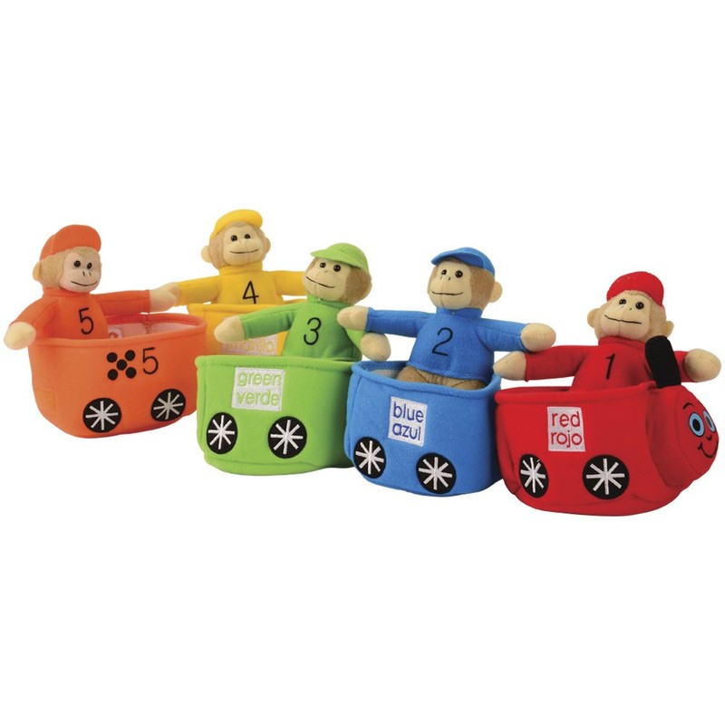 Constructive Playthings Toys Velour Bilingual Play & Learn Monkey Train