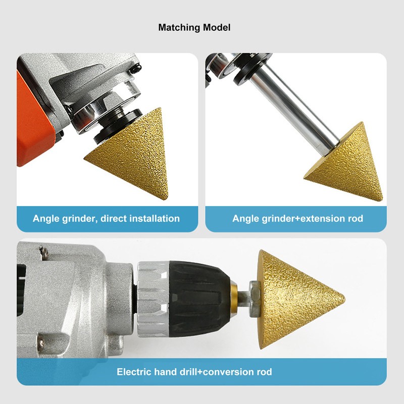 Diamond Beveling Chamfer Bit M10xD50mm Hole Enlarging Shaping Chamfering Bit