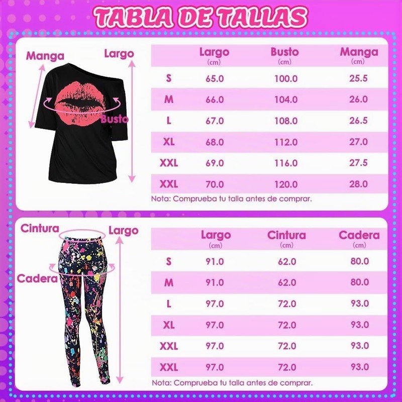 Disfraz de los años 80 para mujer – Conjunto 18