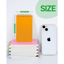 Dynta Pocket Notebook Bulk 60 Packs, 3x5 Inch Small Notepad Top Bound With Lined Pages, 10 Vibrant Colored Mini Spiral Notebooks 60Sheets/120Pages (80GSM), Memo Pads for Home, School, College, Office