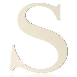 Large Wooden Letters 12 Inch Paintable Wood Letter S for Wall Decor, 1/5 Inch Thick Wooden Alphabet Letters Cutouts for DIY Crafts Project Unfinished Wood Birthday Wedding Party Home Decoration