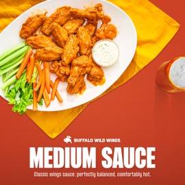 Buffalo Wild Wings Medium Buffalo Sauce, 12 fl. oz., Perfect Dipping Sauce, Chicken Marinade, Wing Seasoning and Burger Topping, Enjoy a Medium, Comfortable Heat
