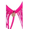 fringe breast collar paracord horse tack hot pink