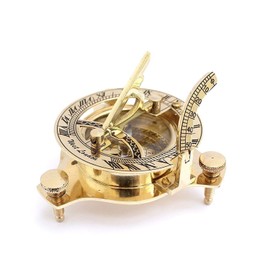 Brass Sundial Compass Maritime Pocket Sun Watch Compass Hiking/Travel/Camping