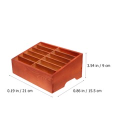 Sewroro Phone Storage Box Cell Phone Storage Box Wooden Mobile Phone Desktop Organizer Box 12 Grids Desktop Phone Storage Box for Classroom Office (brown) Wooden Desktop Storage Box