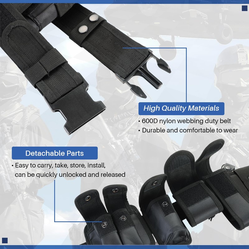 DASBET 10 in 1 Police Tactical Belt Security Guard Belt