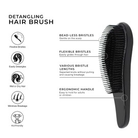 Detangling Brush & Comb Pink Set The Best Hair Detangler Kit for No More Tangles No More Tears By Majestik+