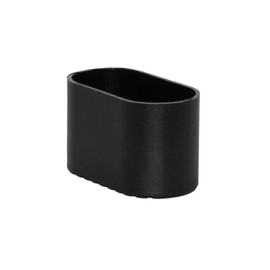 Flyshop Pack of 16 Chair Leg Floor Protectors, Non-Marking, Hard PP Plastic, Oblong, Furniture Feet, End Caps, Covers, Black, 25 x 50 mm (2.5 x 5.0 cm)