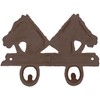 AB Tools Cast Iron Rustic Two Horse Coat Hook Home
