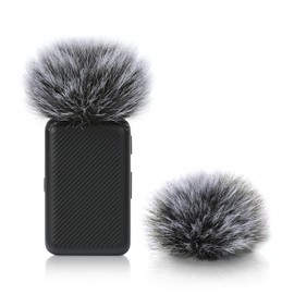 2*Pcs Furry Mic Windscreen for DJI Mic - Mic Wind Muff Suitable for DJI Mic Reduce Wind Noise, Keep Microphone Clean (Grey)