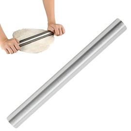 Rodillo de Acero Inoxidable de 30 cm para Masa | Antiadherente y Hueco | Ideal para Pizza, Fondant, Pasta, Pan y Galletas | Herramienta de Cocina Profesional de Acero Grado Alimenticio
