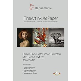 Hahnemuhle Matte FineArt Textured Inkjet Paper Sample Pack, 13x19", DIN A3+, 10 Sheets