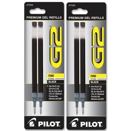 Pilot, G2 Gel Ink Refills, Fine Point 0.7 mm, Black, Twin Pack - Pack of 2 (4 Total)