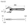 Fujiya Tools, FLA-53-F, Adjustable Wrench
