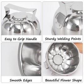 Fried Rice Press Mold Flower Shape Rics Mold Stainless Steel Egg Fried Rice Press Rice Shaper Mold for Sushi DIY Dish Up Decoration Restaurant Style Fried Rice