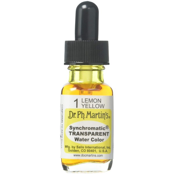 Dr. Ph. Martin's Synchromatic Transparent Water Color, 0.5 oz, Lemon Yellow (1)