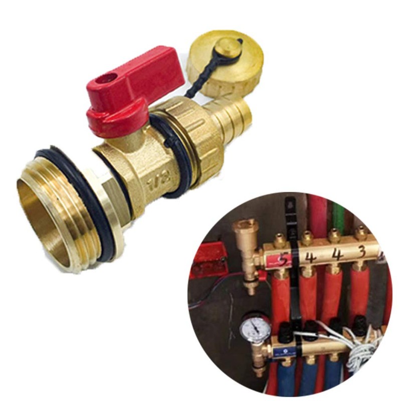SEIWEI Brass Underfloor Heating Manifold Connection Valves Container Male 3/4"
