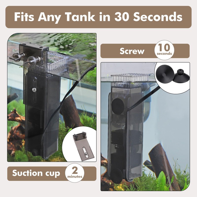 Hygger CO2 Aquarium Surface Skimmer up to 50 Gallon Aquariums,
