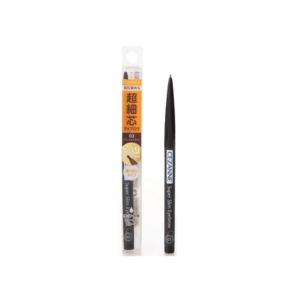Cezanne Ultra Fine Eyebrow 03, Natural Brown, 0.02 g, Retractable Type, Natural Brown, Gram (x 1)