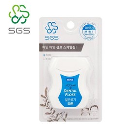 SGS Waxed Mint Floss 50M 500D 5pcs / SGS 왁스형 민트향 치실 50M 500D 5개