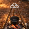 Folding Stainless Steel Tripod, Portable Camping Pot Hanger for Cooking