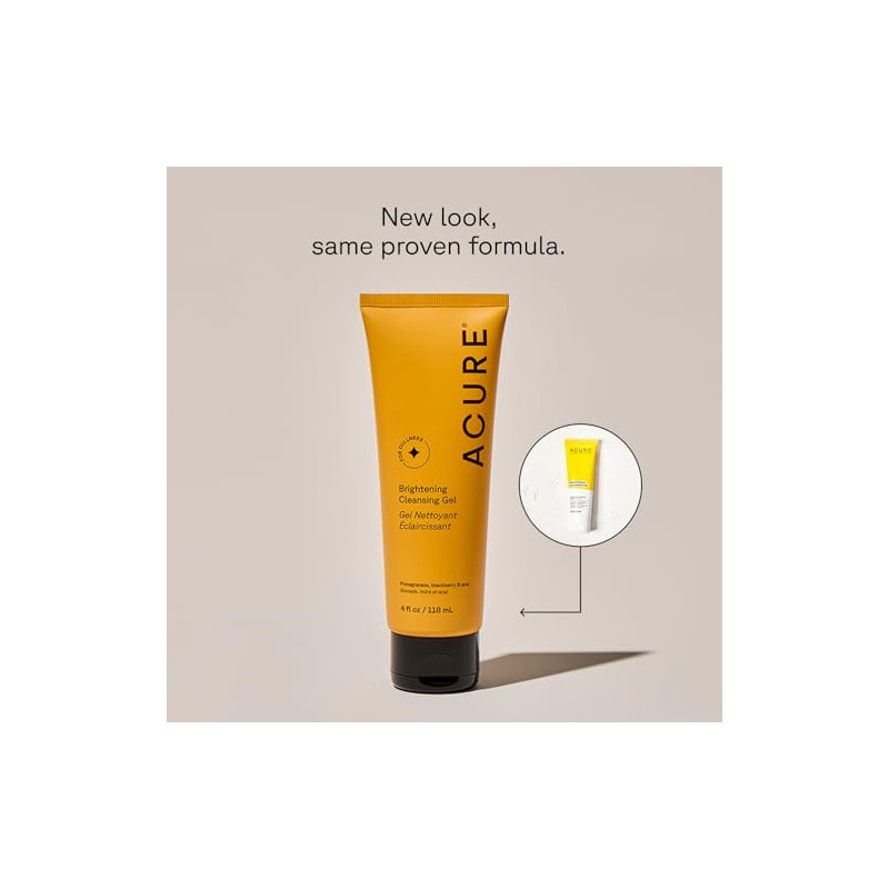 Acure | Limpiador facial iluminador con nutrientes y antioxidantes |
