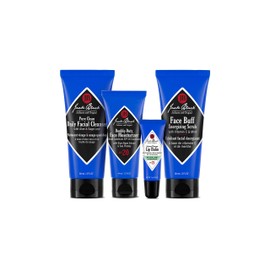 Jack Black Jack Black Skin Saviors Set - Jack Black Face Wash and Moisturizer Set with Lip Balm SPF 25 and Mens Face Scrub, Jack Black Skin Care Set, Mens Skin Care Kit, Mens Skincare Gift Set, Jack Black Set