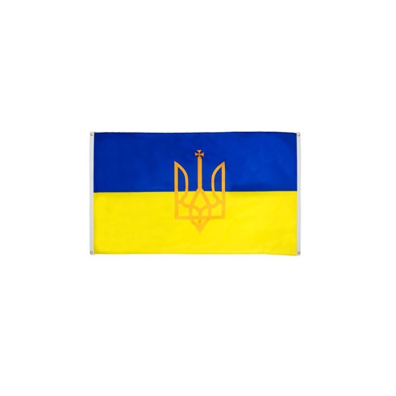 Fritze® Balcony Flag Ukraine Flag with Coat of Arms